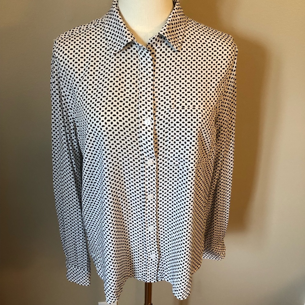 Velvet Heart Black and White Print Blouse Size S